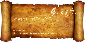 Gratzl Árpád névjegykártya